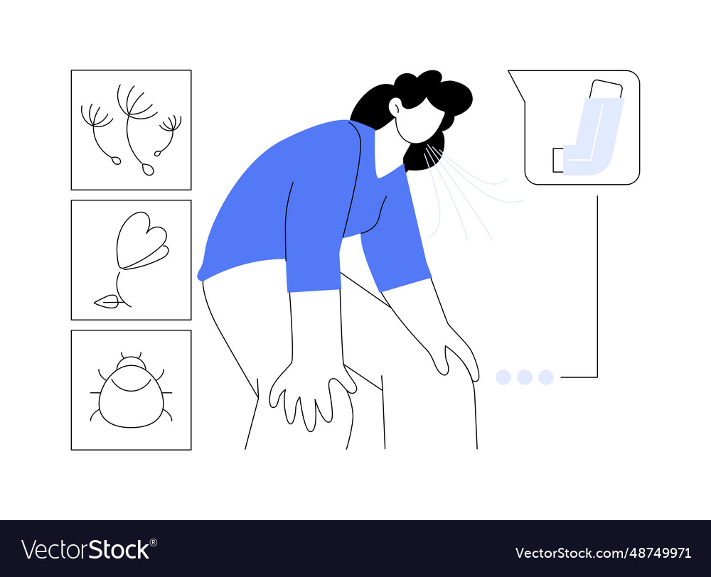 Bronchial asthma attack abstract concept