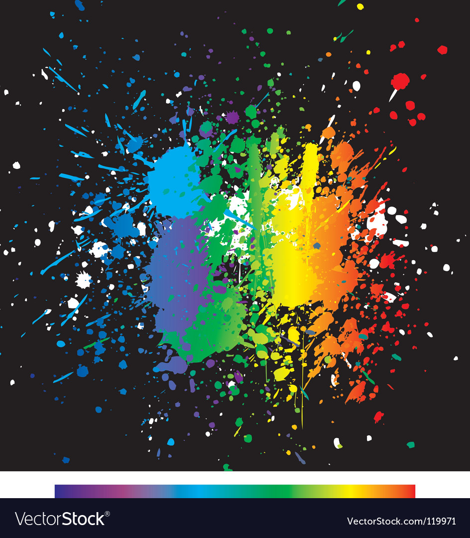 Color paint splashes gradient background Vector Image