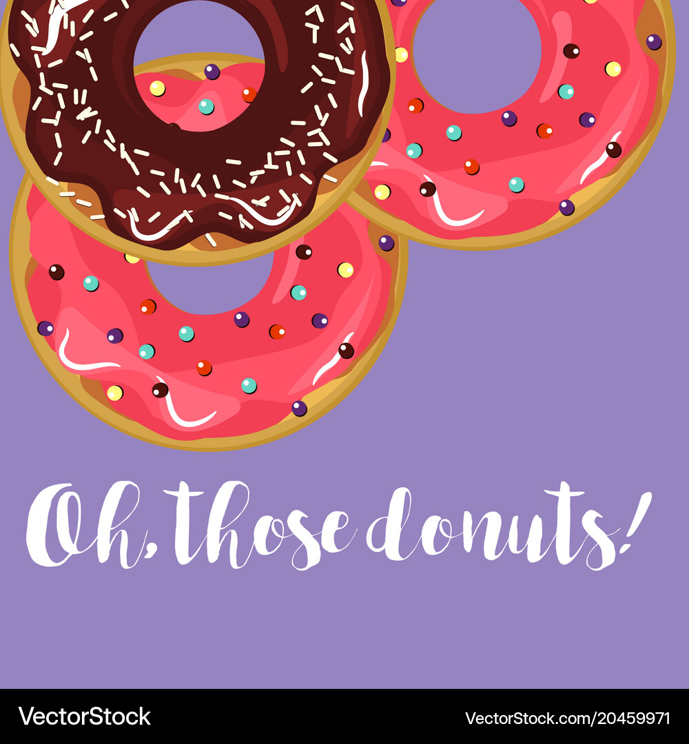 Donuts with glaze Royalty Free Vector Image - VectorStock