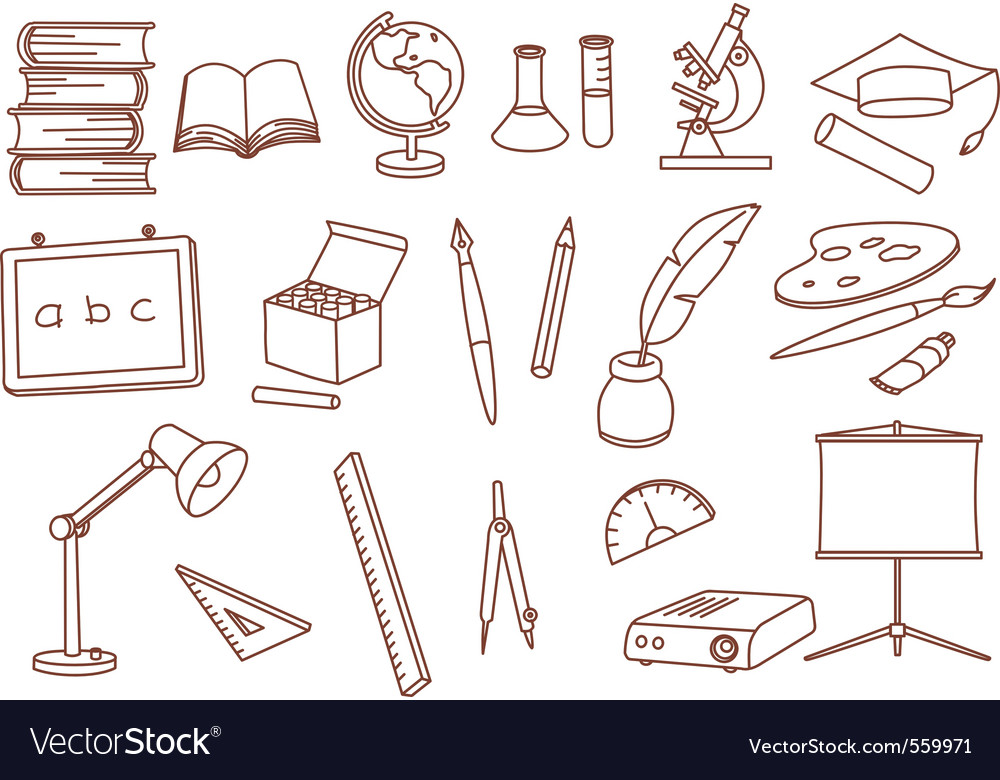 Education related doodle icons