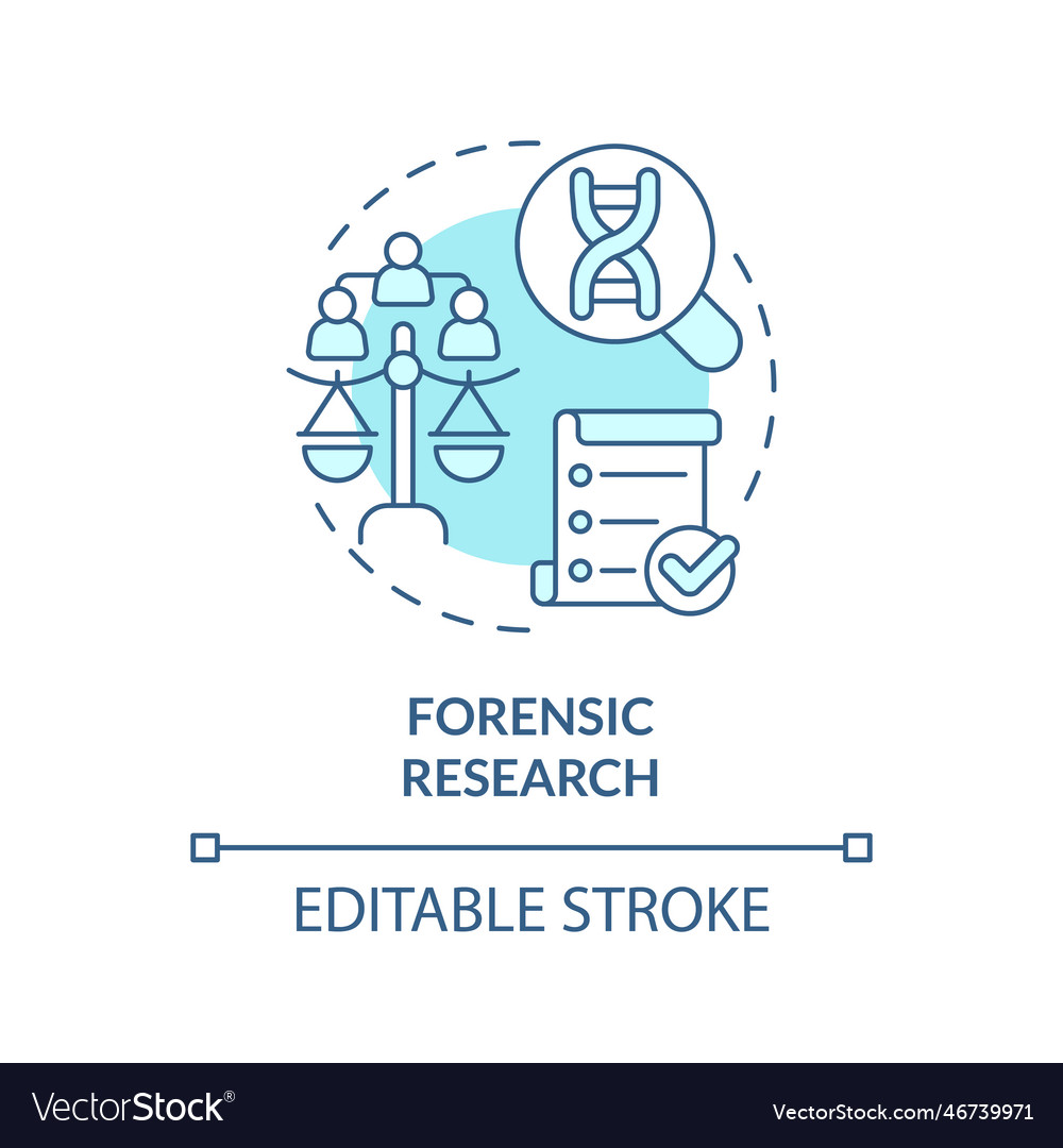 Forensic research blue concept icon Royalty Free Vector