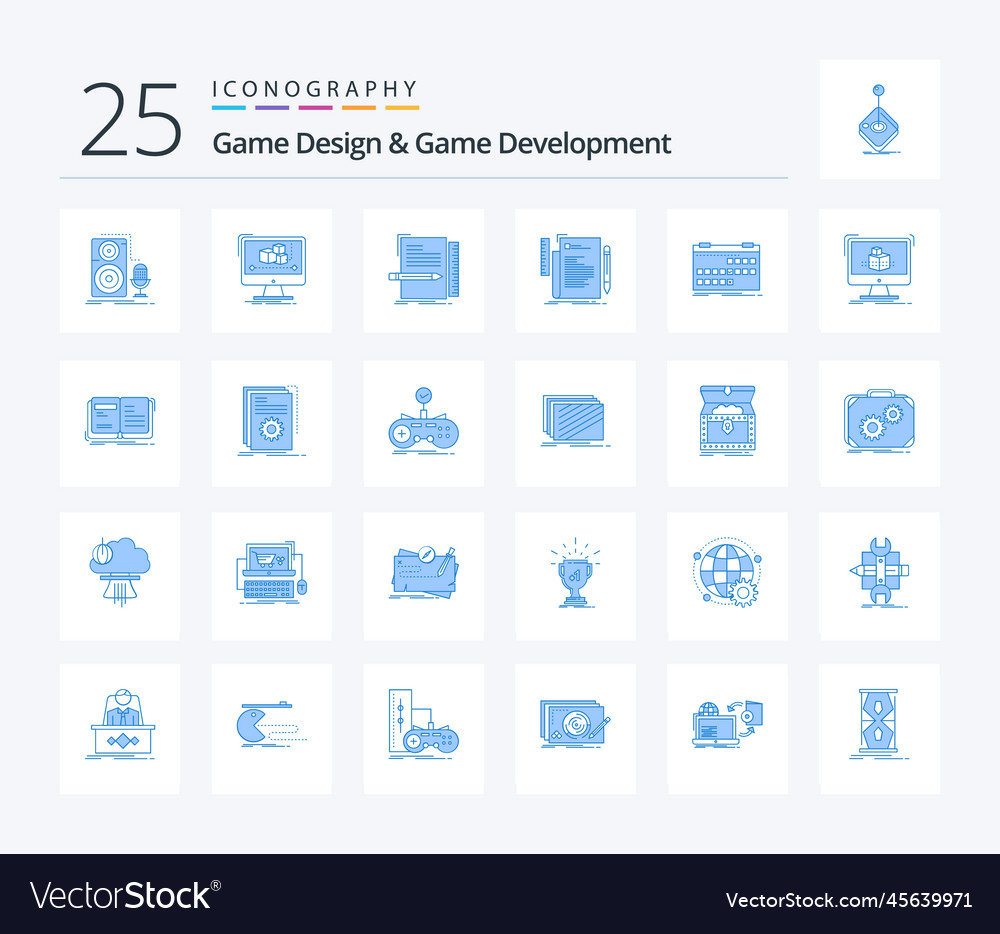 Game design and development 25 blue color Vector Image