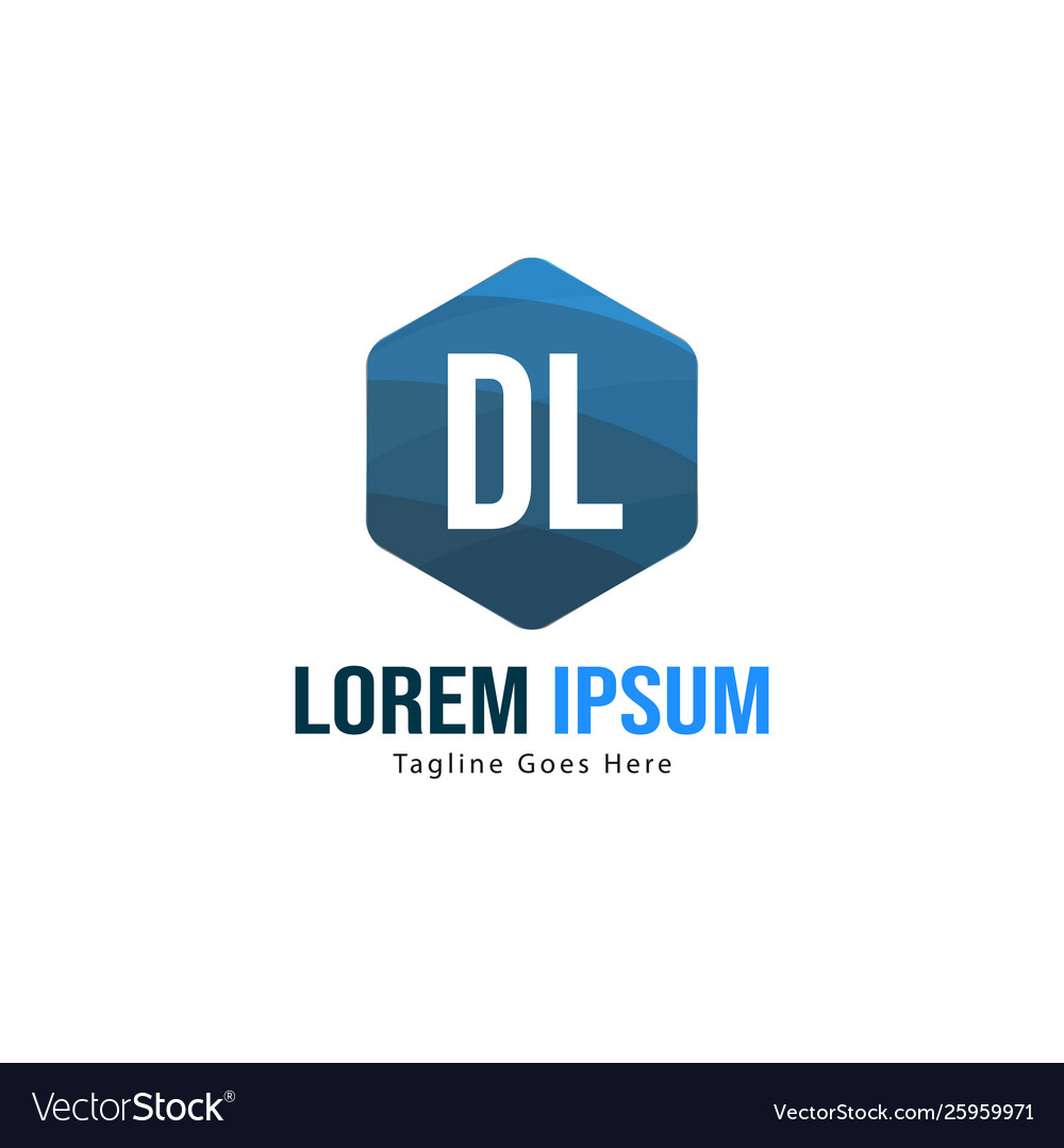 Initial dl logo template with modern frame vector image Initial dl logo template with modern frame