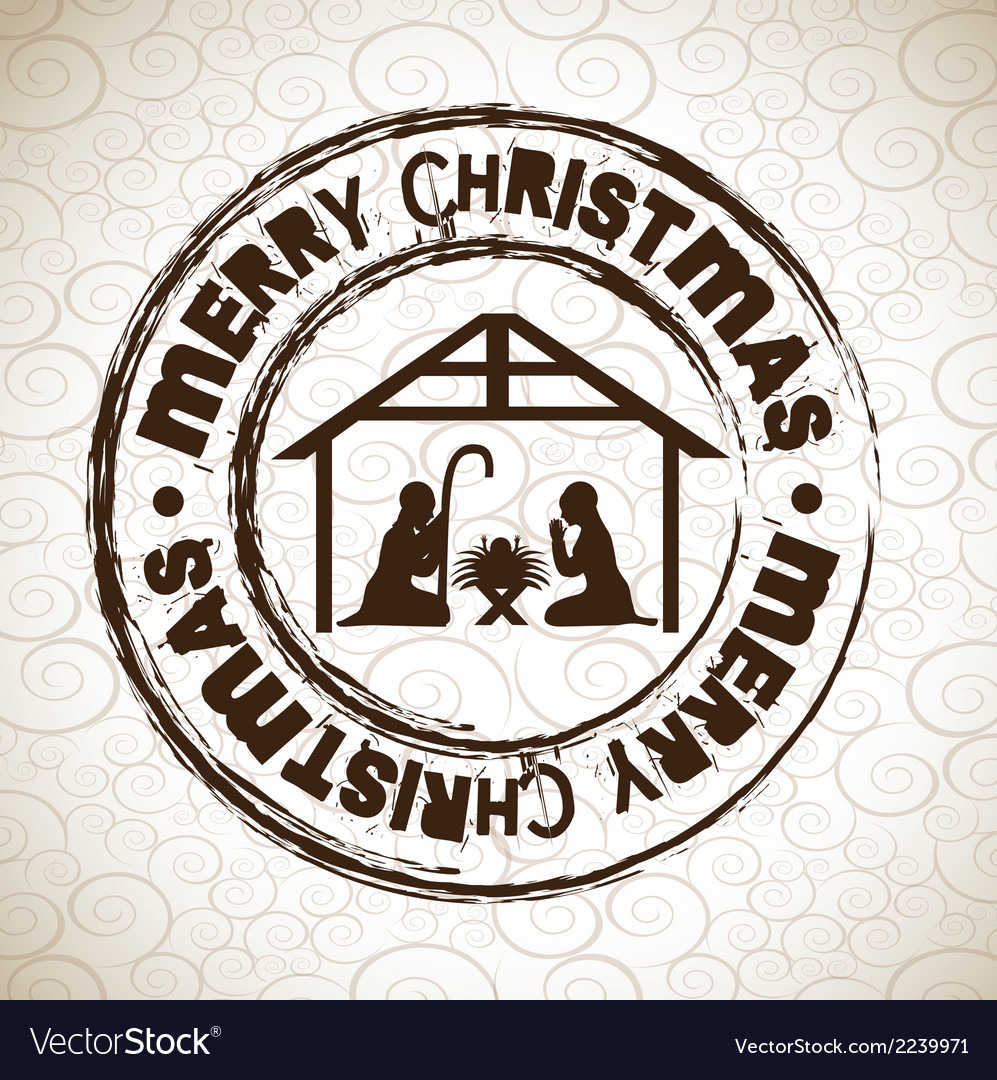 Merry christmas over pattern background