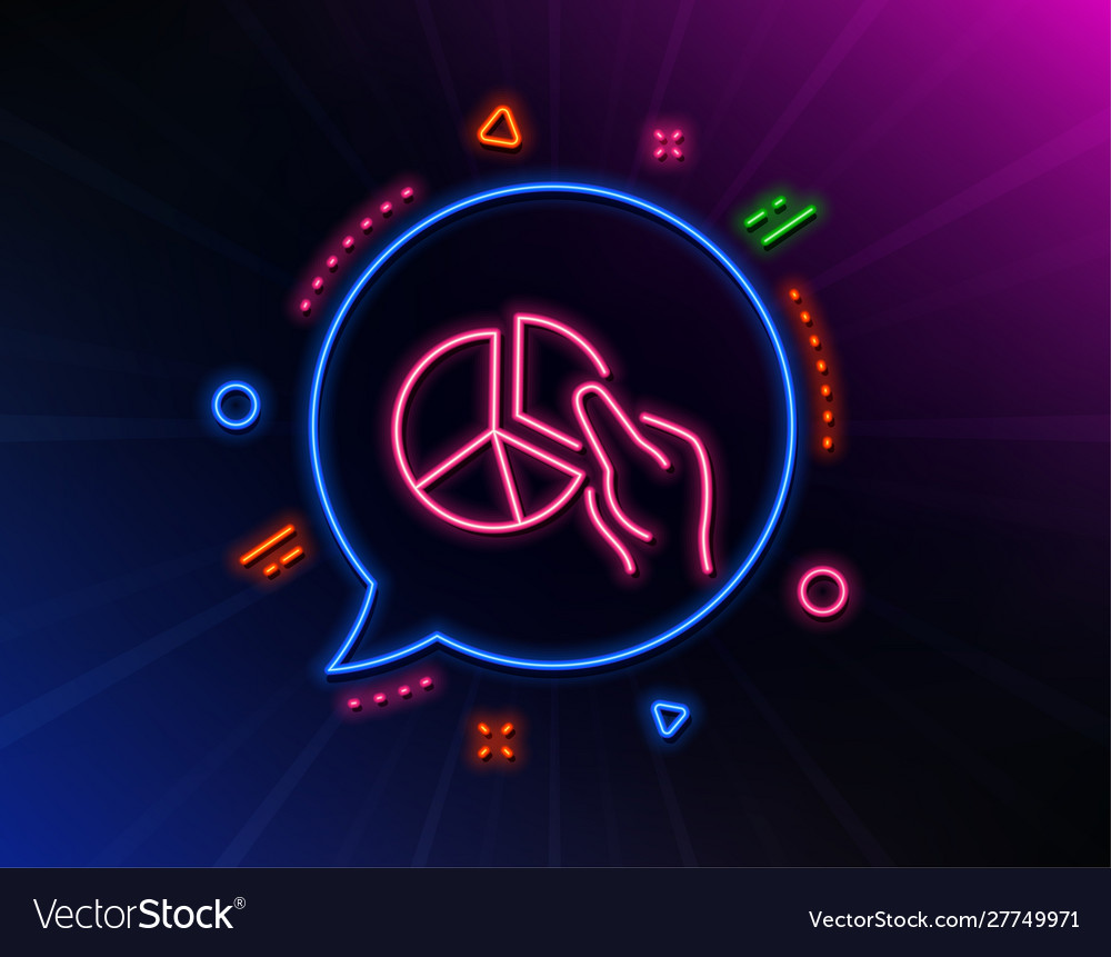 Pie chart line icon presentation graph sign vector image Pie chart line icon presentation graph sign