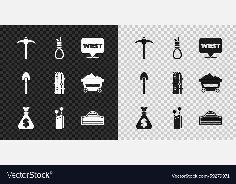 Set pickaxe gallows rope loop hanging pointer Vector Image Set pickaxe gallows rope loop hanging pointer