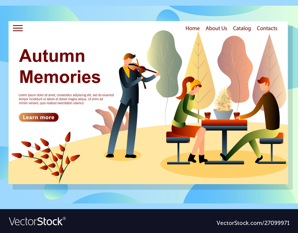 Time together concept autumn landing page