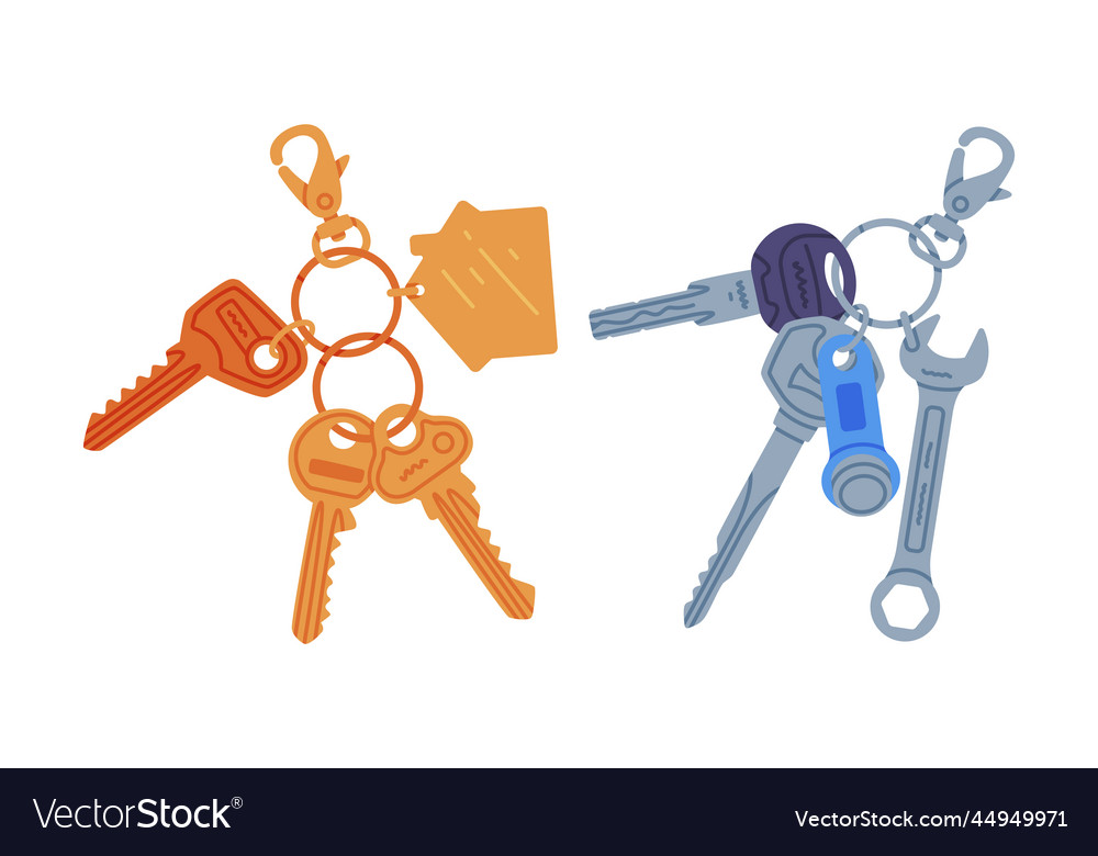 Trinket with key hanging keychain or keyring