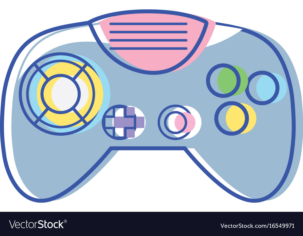 Videogame controller with buttons to play Vector Image