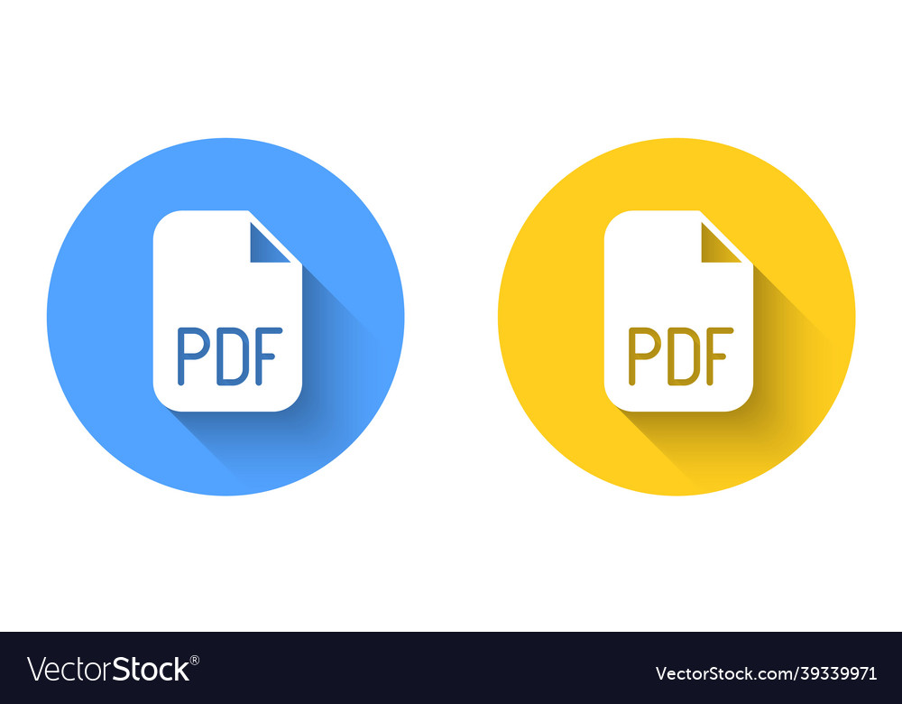 White pdf file document download button icon vector image White pdf file document download button icon