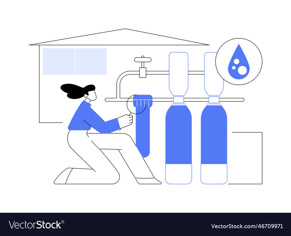 Whole house water filtration abstract concept