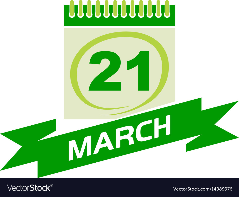 21 march calendar with ribbon