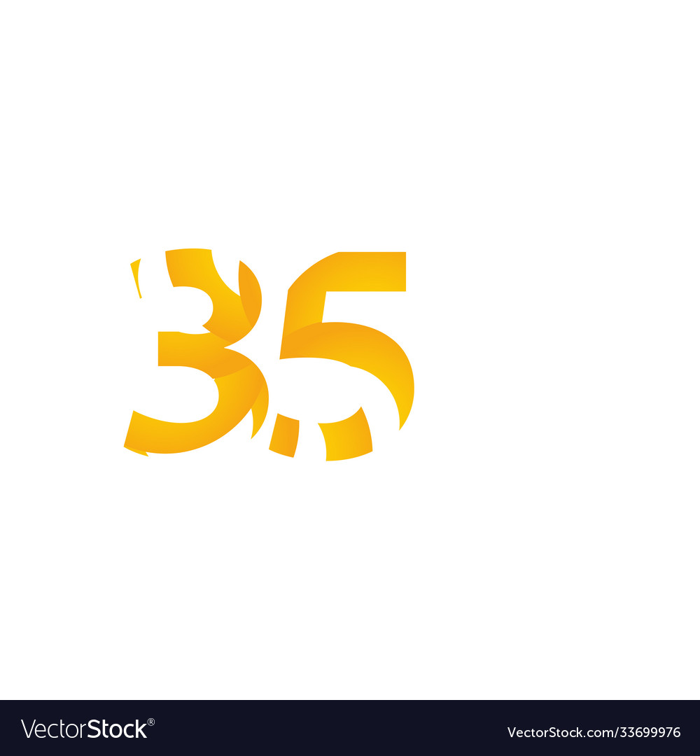 35 years anniversary celebration number template Vector Image