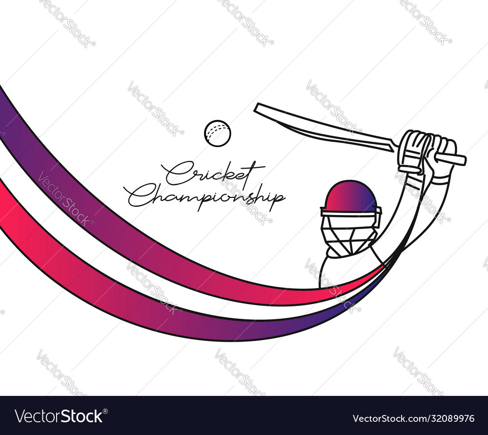 Abstract colorful pattern with batsman and bowler
