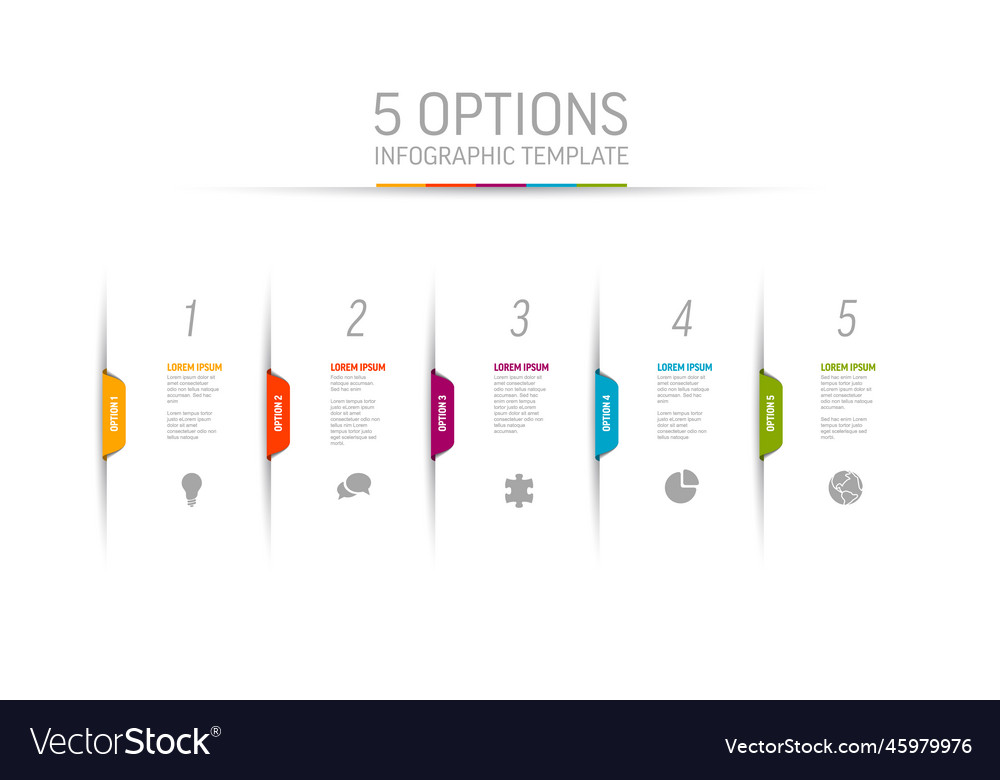 Abstract infographic template with five sections vector image Abstract infographic template with five sections