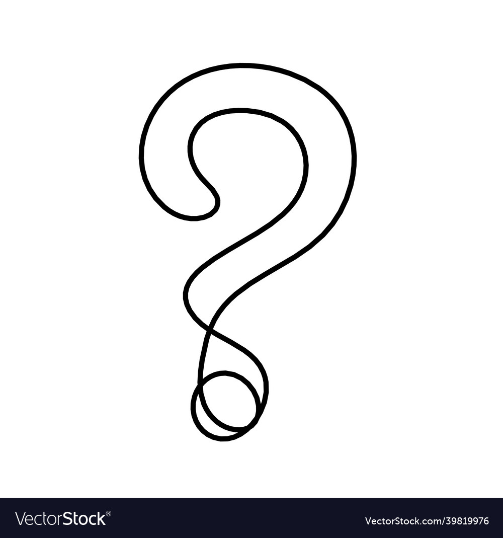 Abstract question mark continuous lines drawing Vector Image Abstract question mark continuous lines drawing