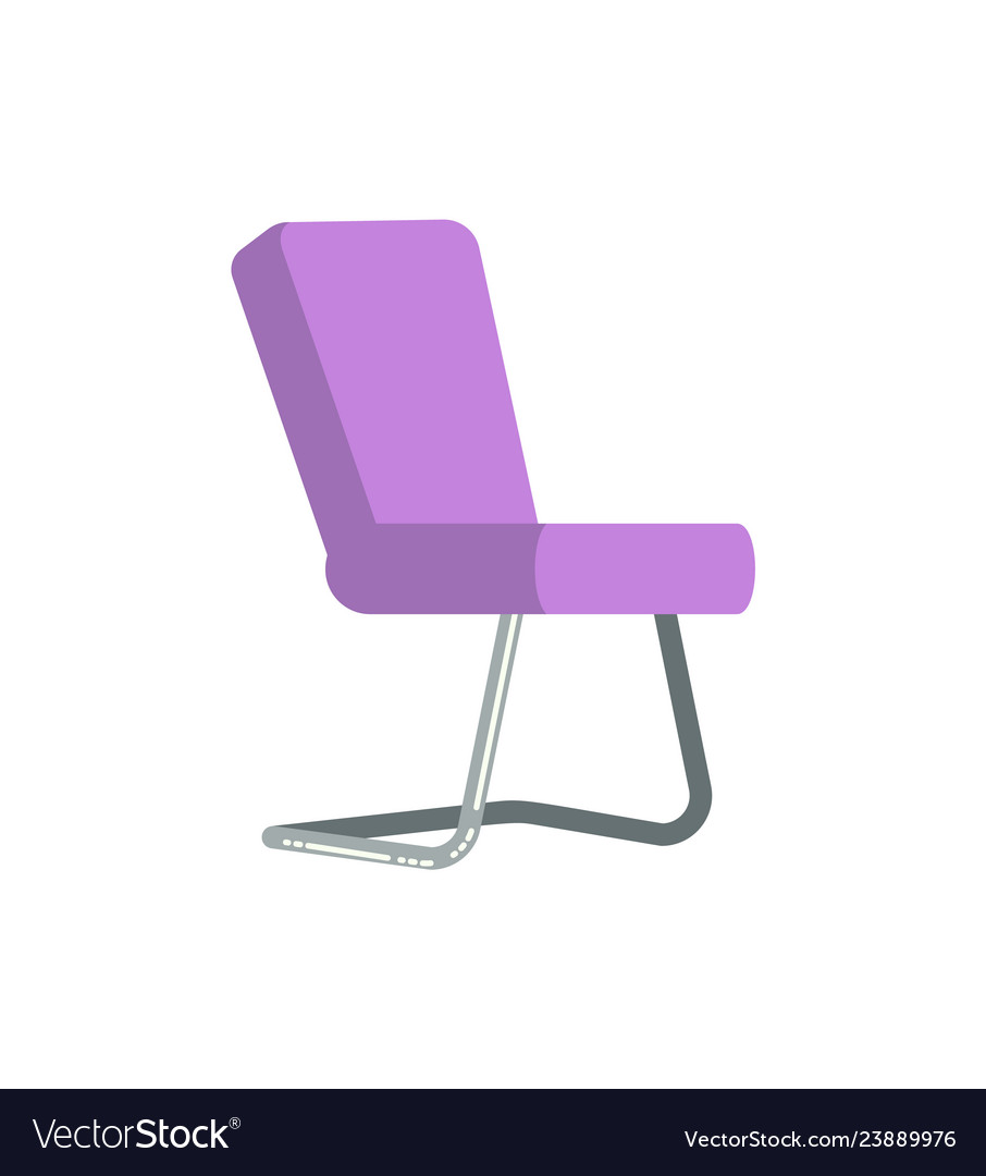 Chair purple soft seat with metal legs