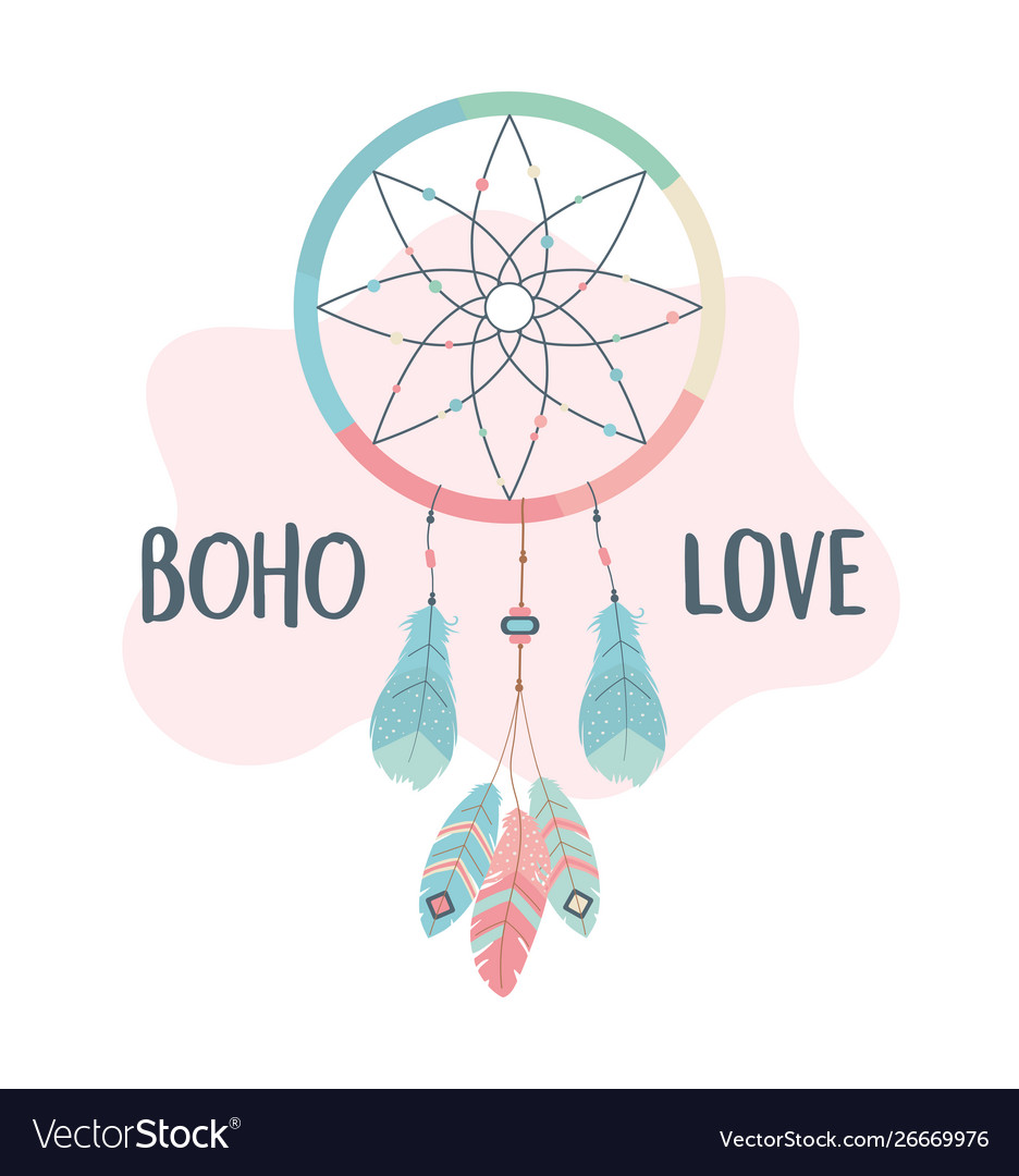 Dream catcher hanging boho style Royalty Free Vector Image