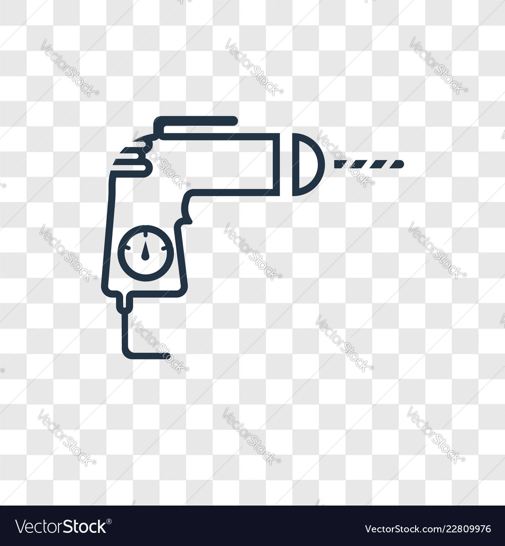 Drill concept linear icon isolated on transparent