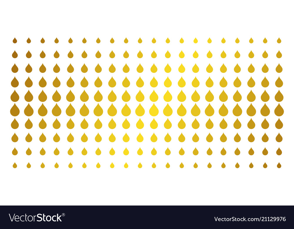 Drop gold halftone array vector image Drop gold halftone array