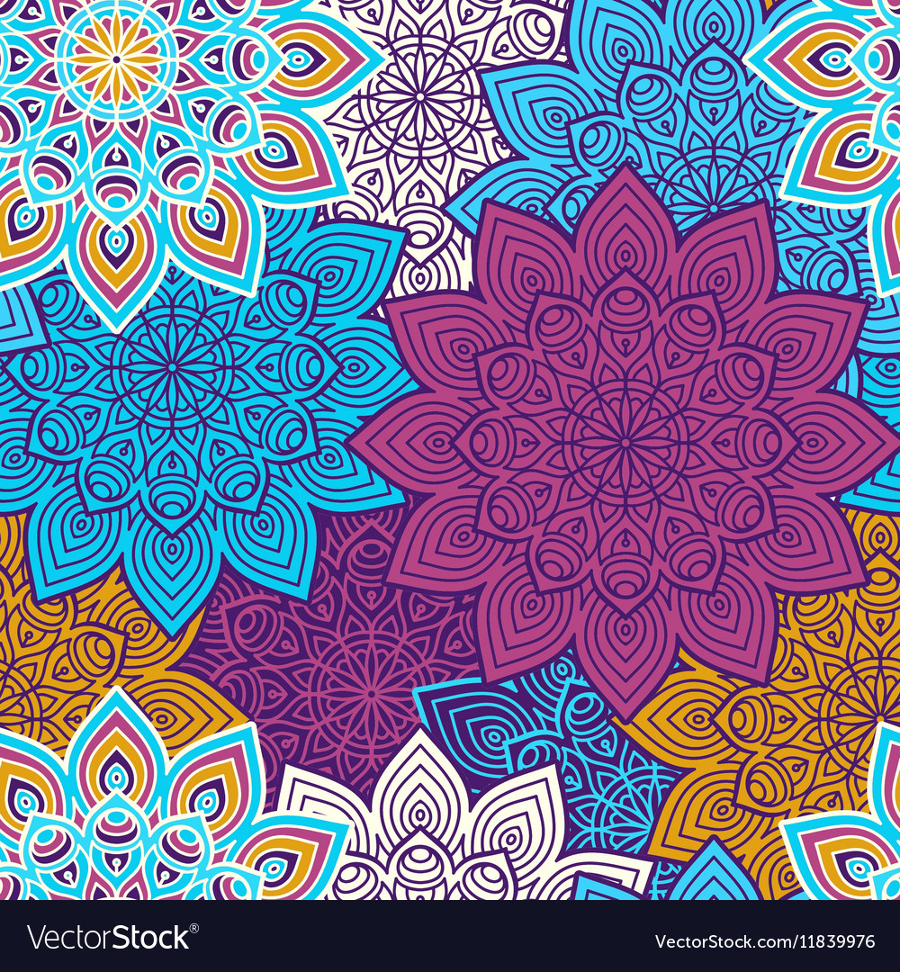 Ethnic floral seamless pattern Royalty Free Vector Image