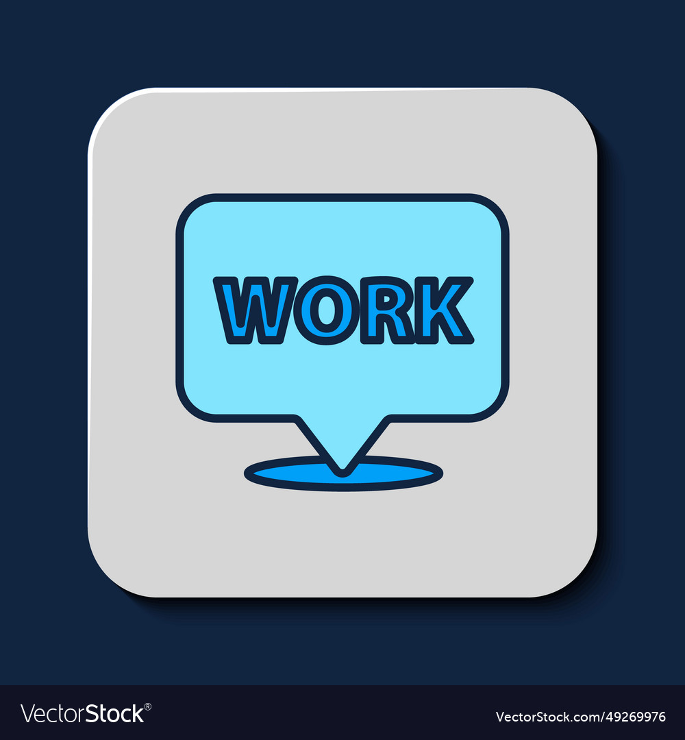 Filled outline location with text work icon vector image Filled outline location with text work icon