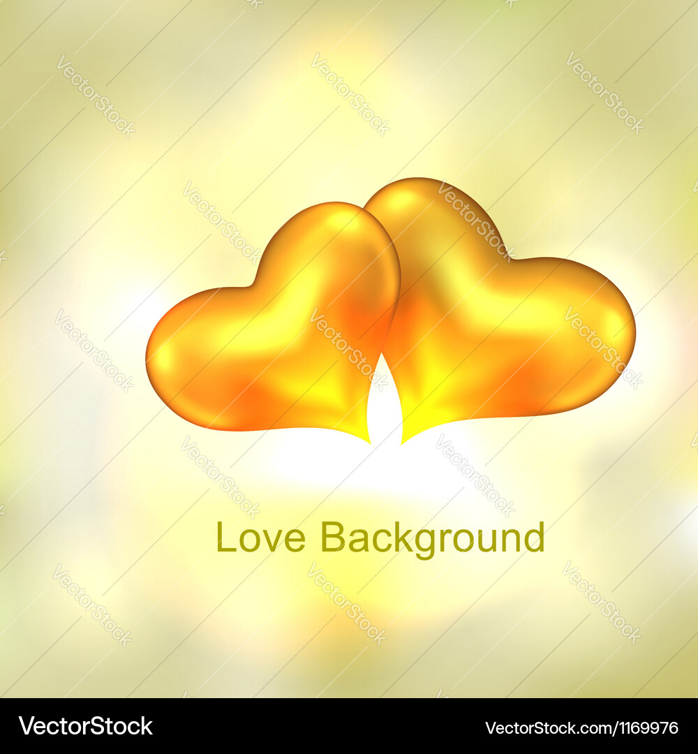 Golden hearts Royalty Free Vector Image - VectorStock