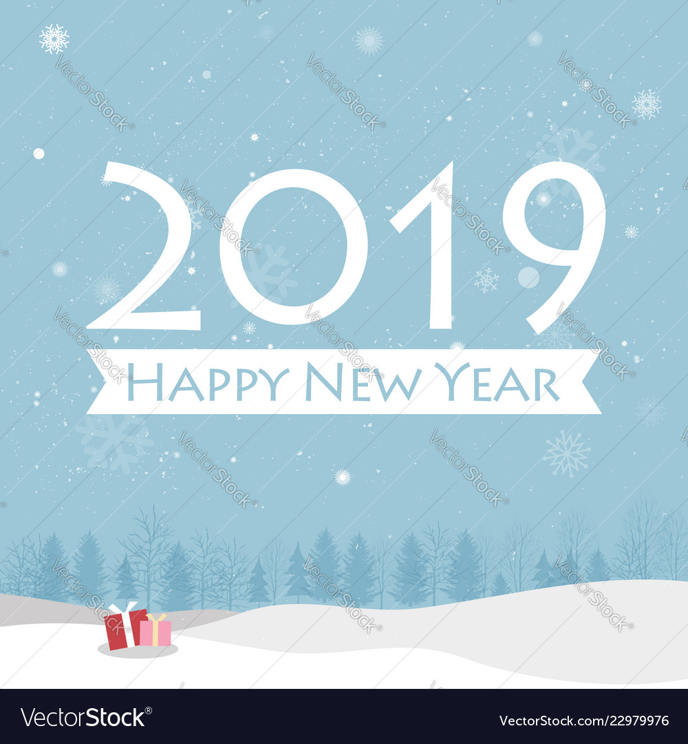 Happy new year 2019 card vector image Happy new year 2019 card