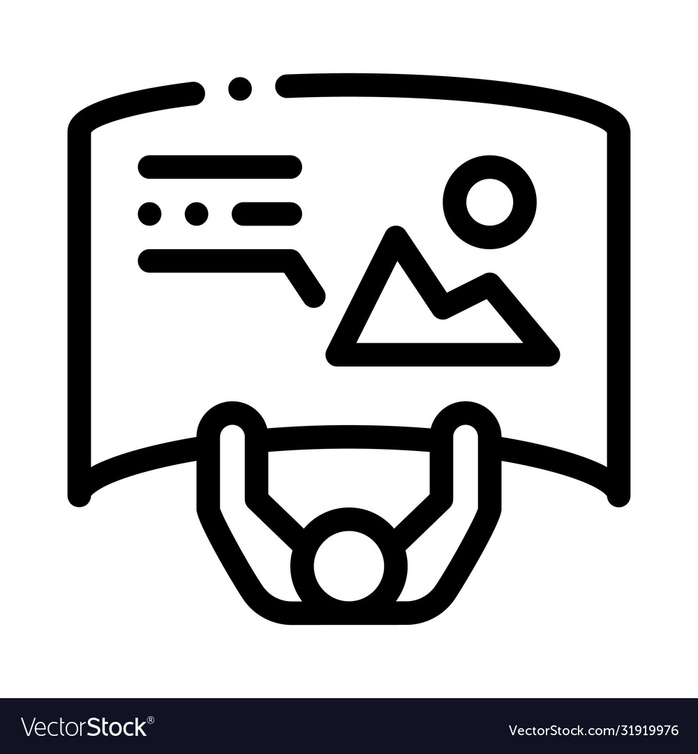 Man with detailed posters top view icon