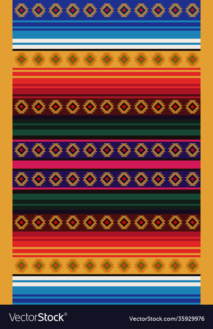 Mexican rug seamless pattern ethnic textile Vector Image