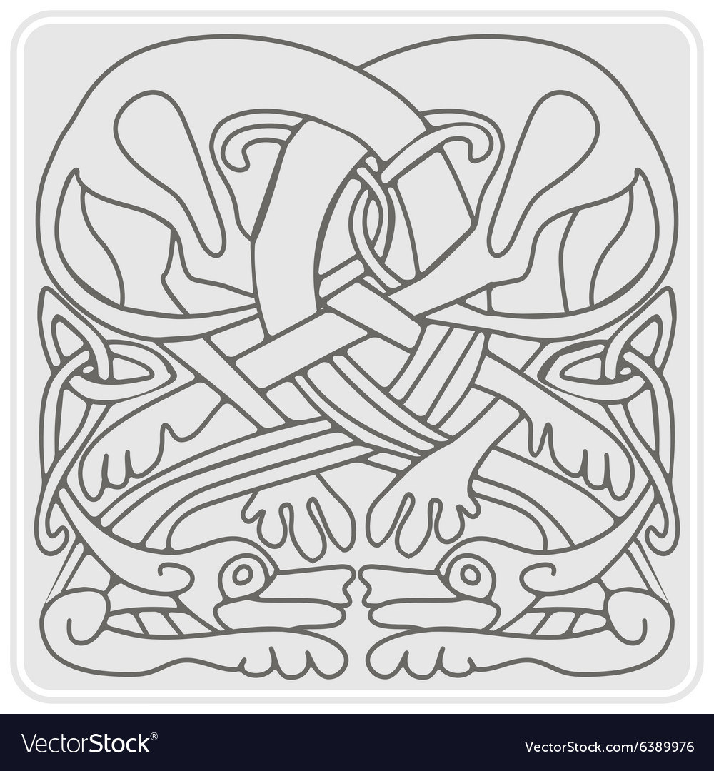 Monochrome icon with celtic art Royalty Free Vector Image