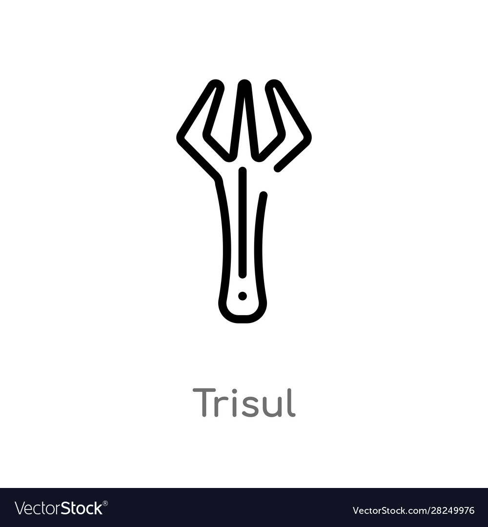 Outline trisul icon isolated black simple line