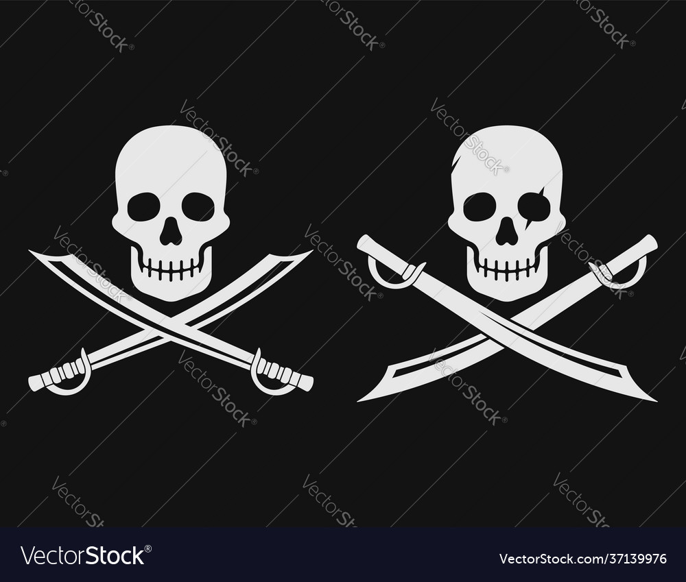 Pirate Skull And Blades Icon Royalty Free Vector Image