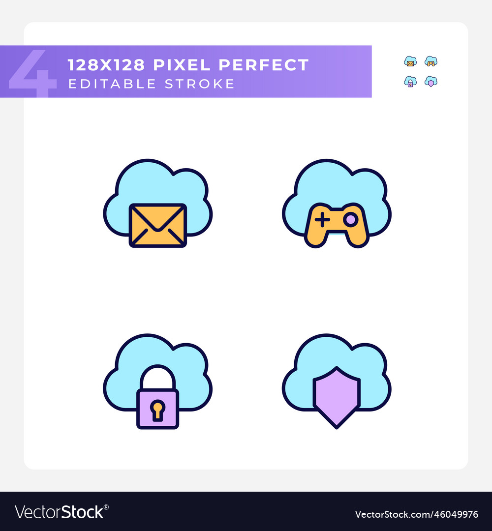 Purposes of cloud computing pixel perfect rgb Vector Image Purposes of cloud computing pixel perfect rgb