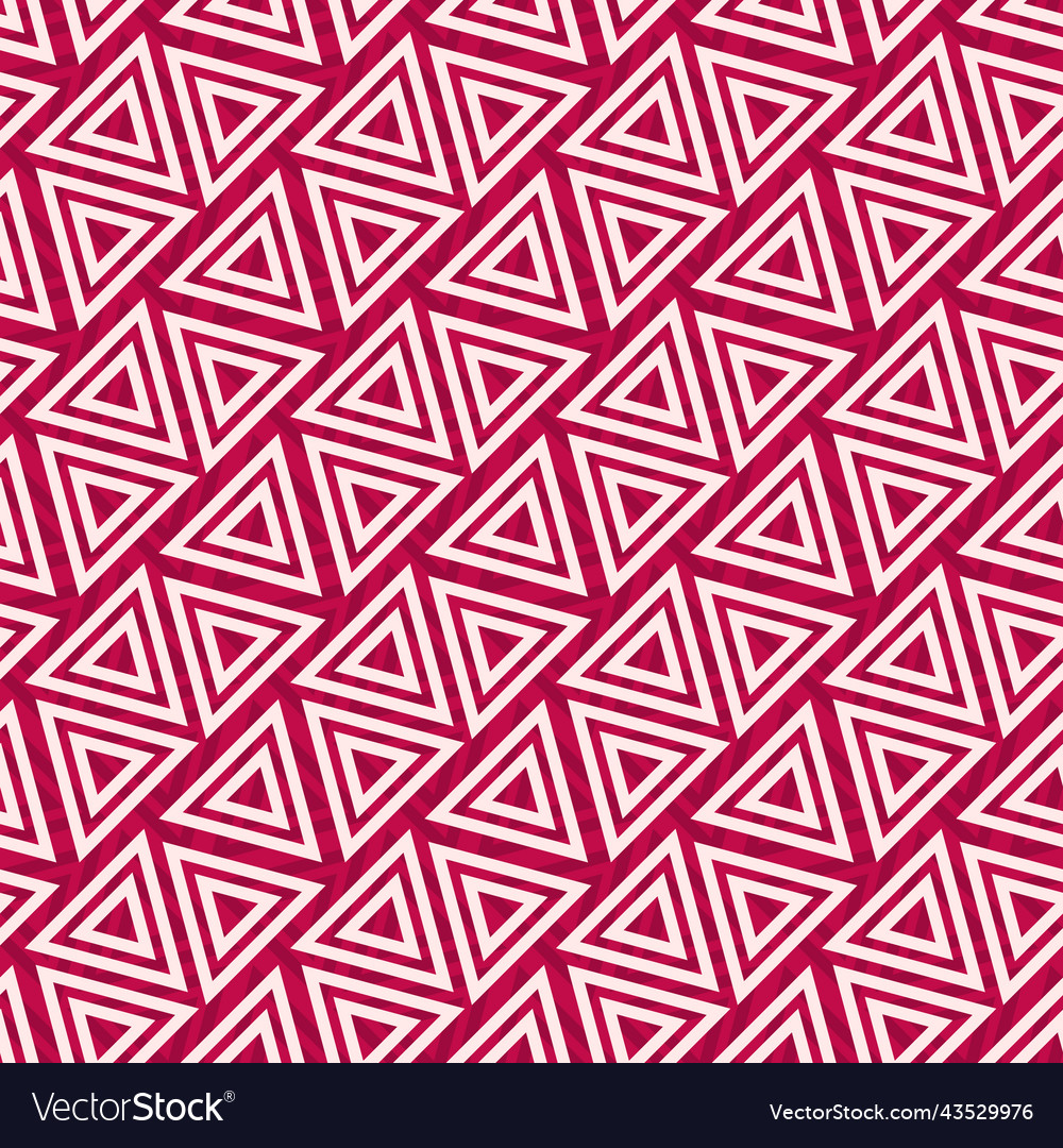 Red triangle geometric shapes seamless pattern vector image Red triangle geometric shapes seamless pattern