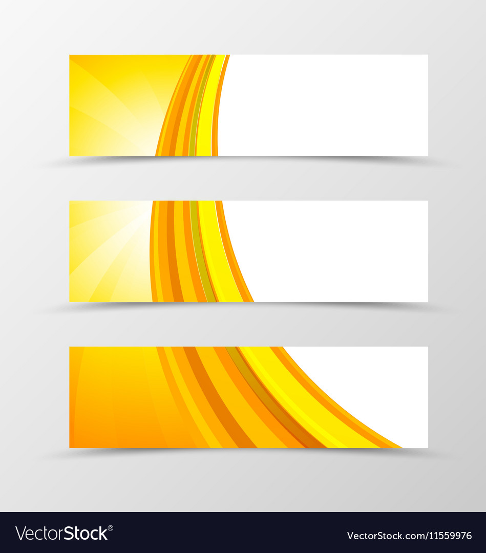Set of header banner wave design