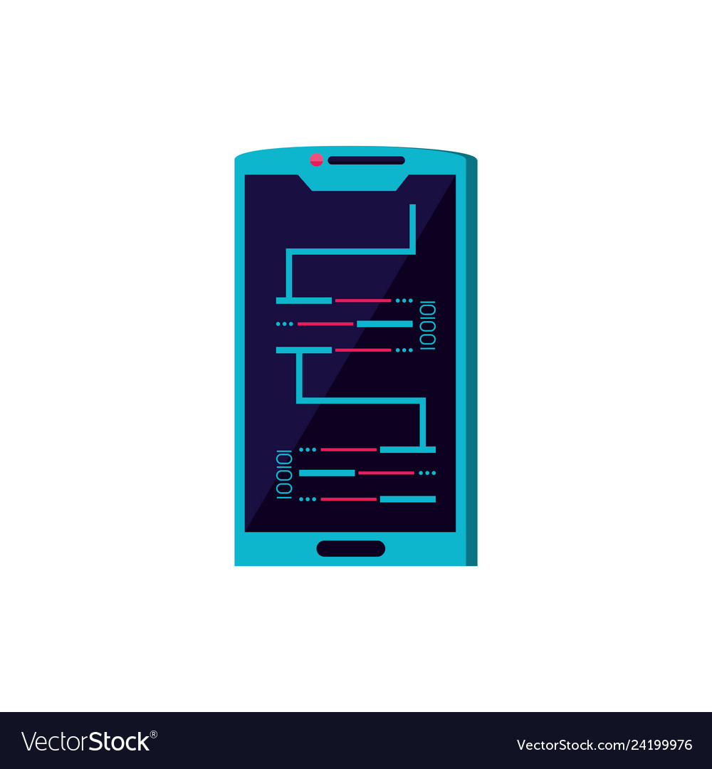 Smartphone-Gerät mit Code binär vector image Smartphone-Gerät mit Code binär