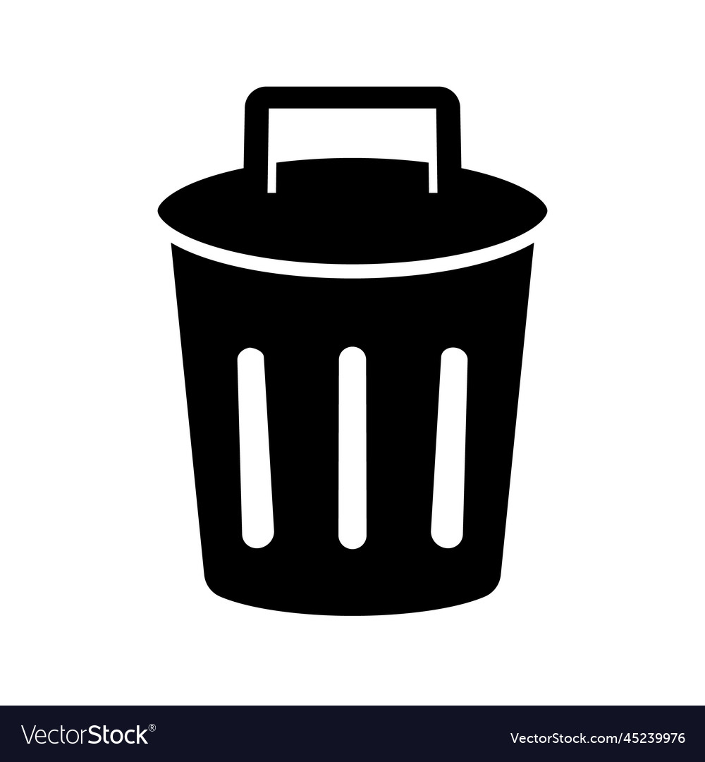 Trash can silhouette icon or delete button ui