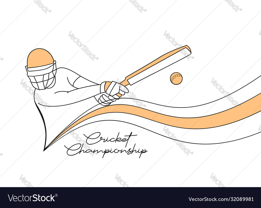 Abstract colorful pattern with batsman and bowler