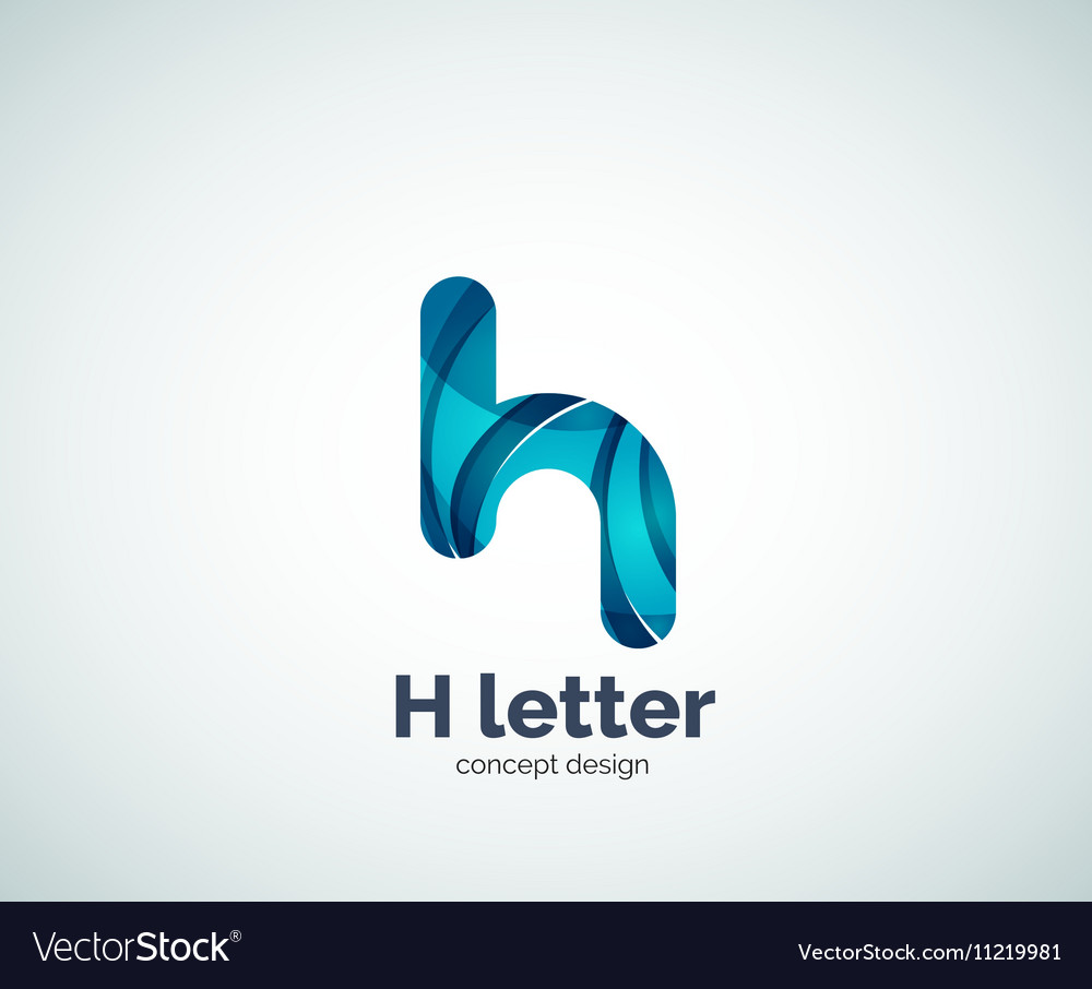 Abstrakte h geometrische Buchstaben-Logo-Vorlage