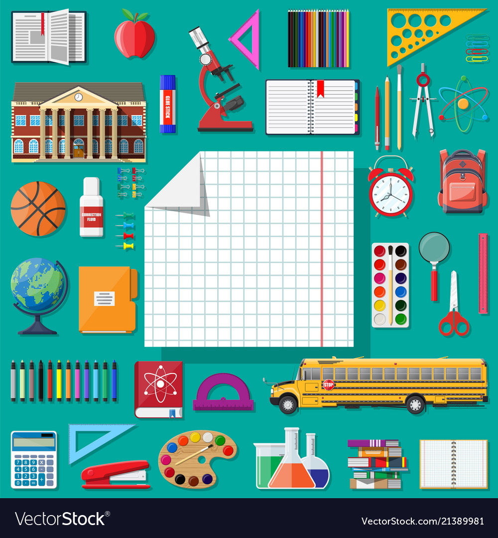 Big school set supplies stationery