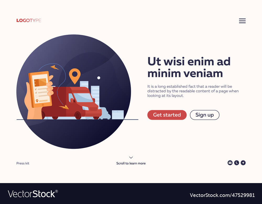 Customer using mobile app for tracking order vector image Customer using mobile app for tracking order