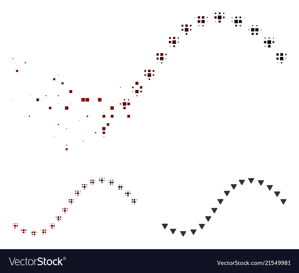 Dispersed pixel halftone dotted function line icon