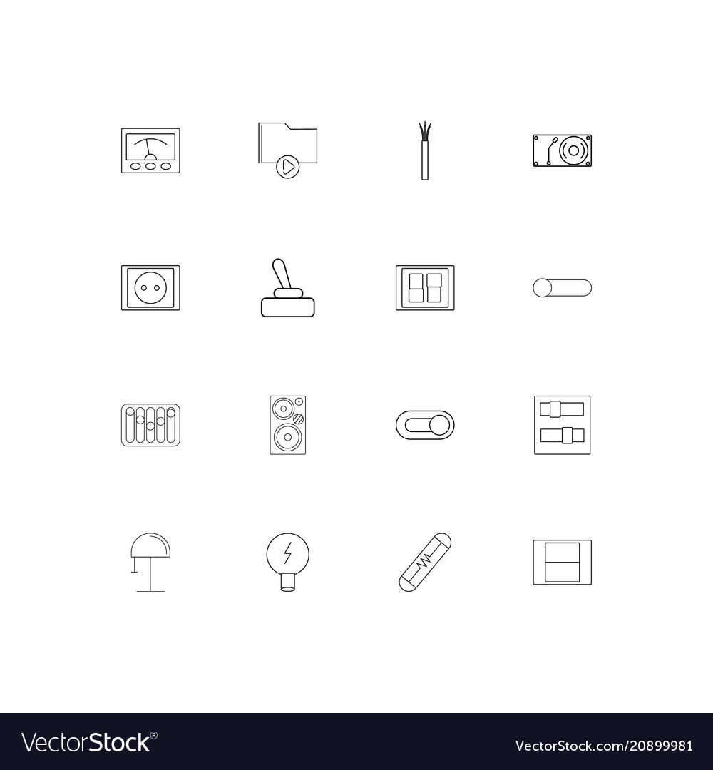 Electrical linear thin icons set outlined simple
