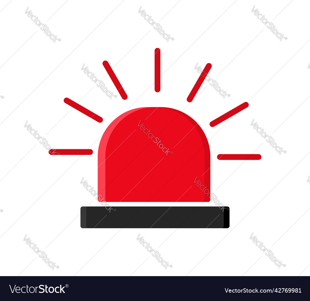 Emergency siren icon alarm with siren and light vector image Emergency siren icon alarm with siren and light