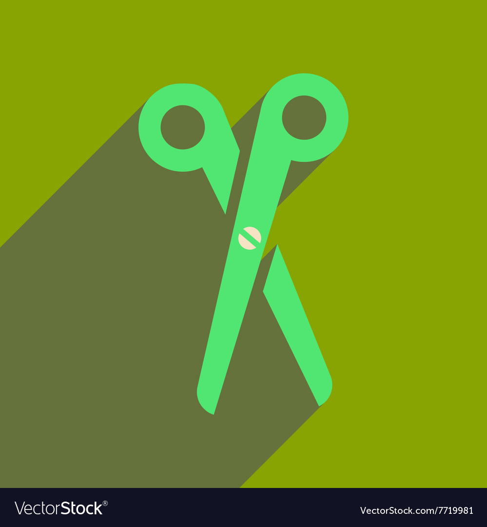 Flat icon with long shadow scissors