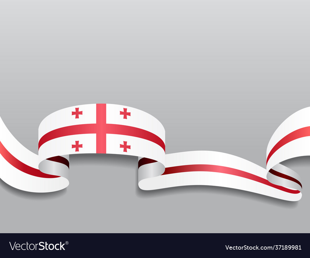 Georgian flag wavy abstract background Royalty Free Vector