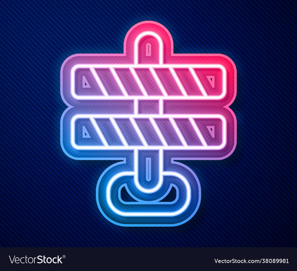 Glowing neon line road barrier icon isolated Vector Image