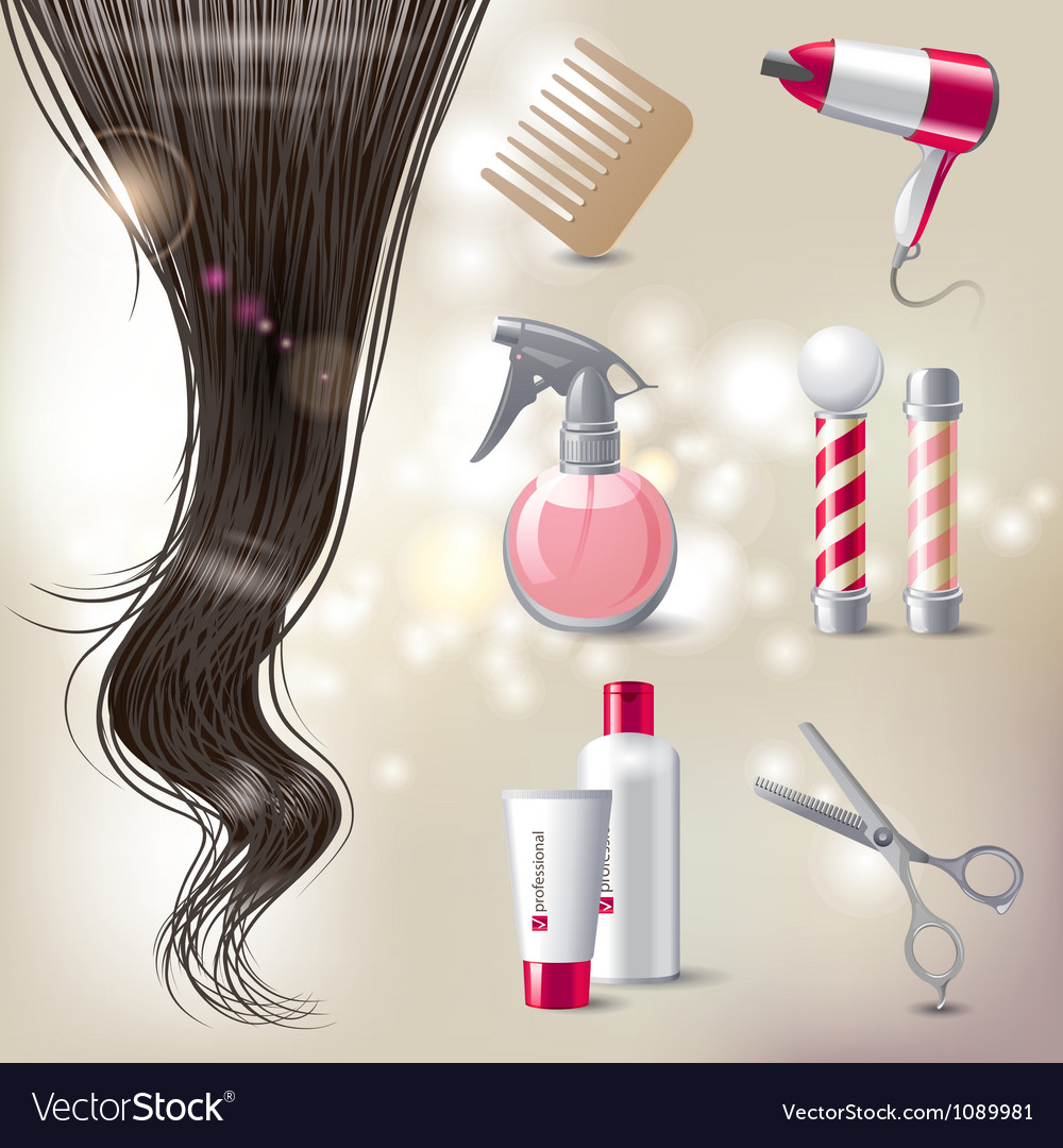 Hair Care Icons Royalty Free Vector Image Vectorstock 2838