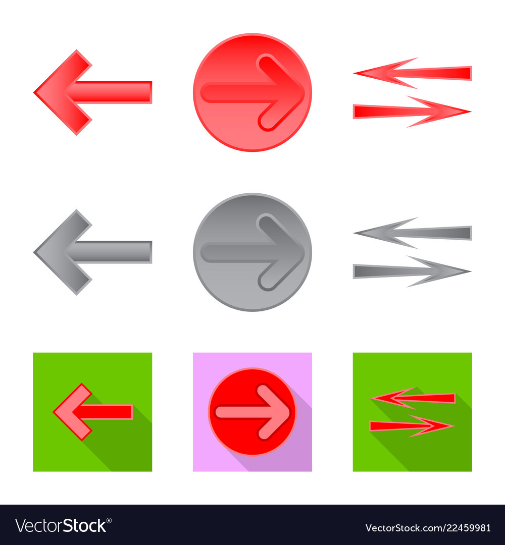 Isolated object of element and arrow sign vector image Isolated object of element and arrow sign